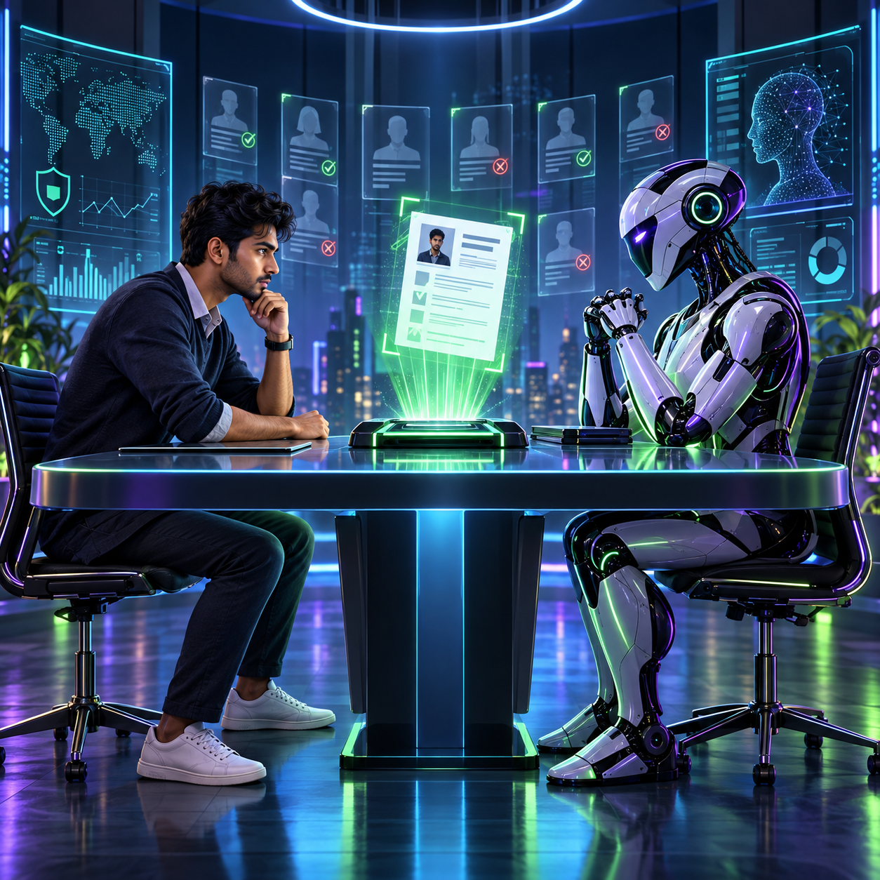 Indian cybersecurity career changer facing an artificial intelligence recruitment system