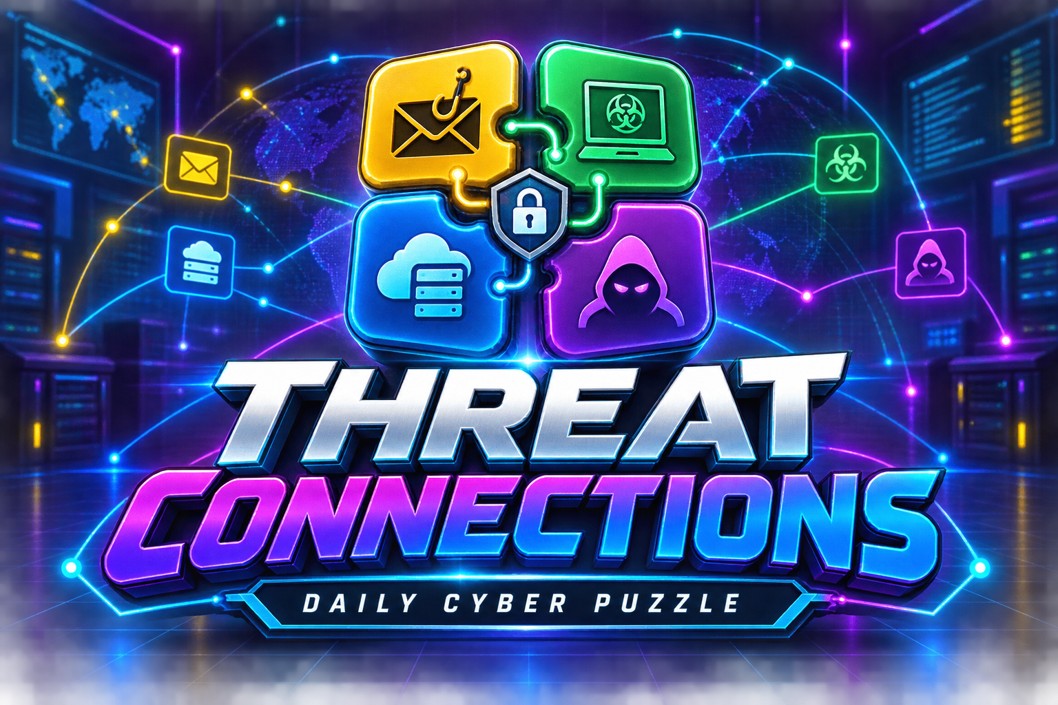 Threat Connections daily cybersecurity puzzle artwork
